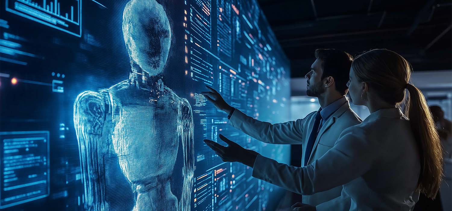 Team discussing the benefits of digital transformation using AI and automation tools.