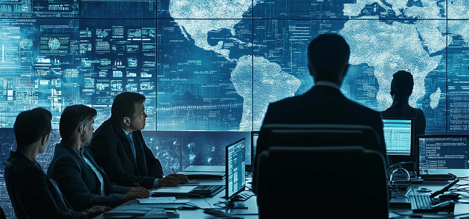 Cybersecurity professionals strategising in a boardroom