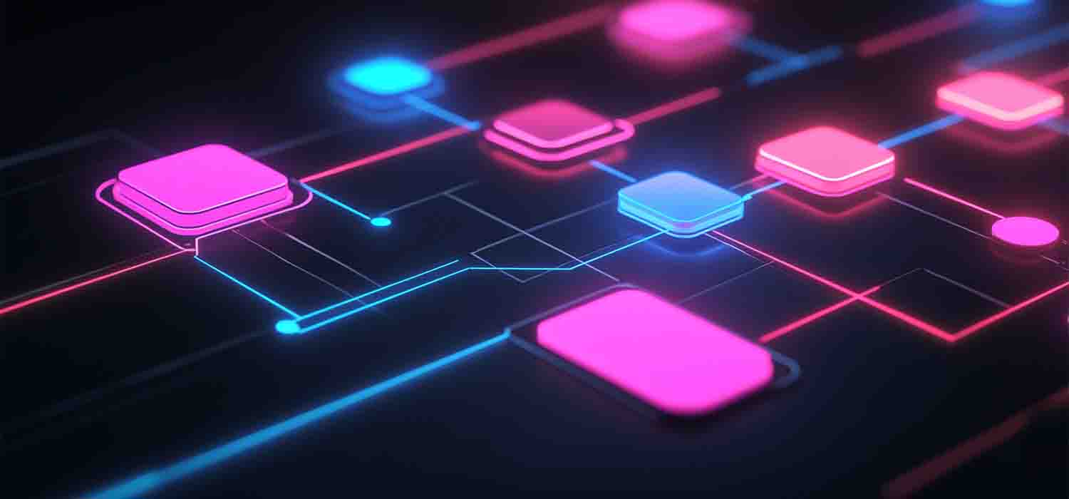 Visual representation of a digital process automation workflow, highlighting interconnected business processes.