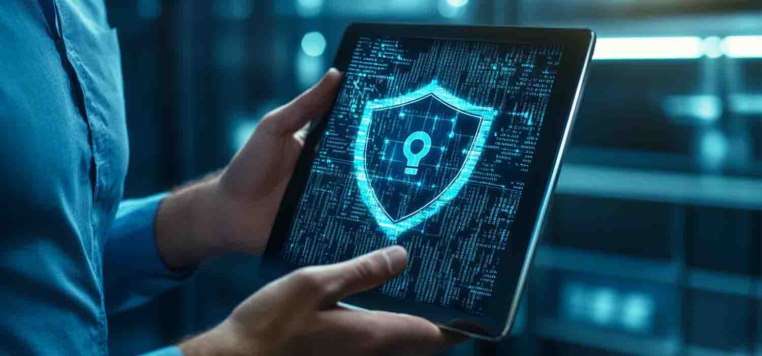 MSP showing an IT security assessment checklist to a business owner. 