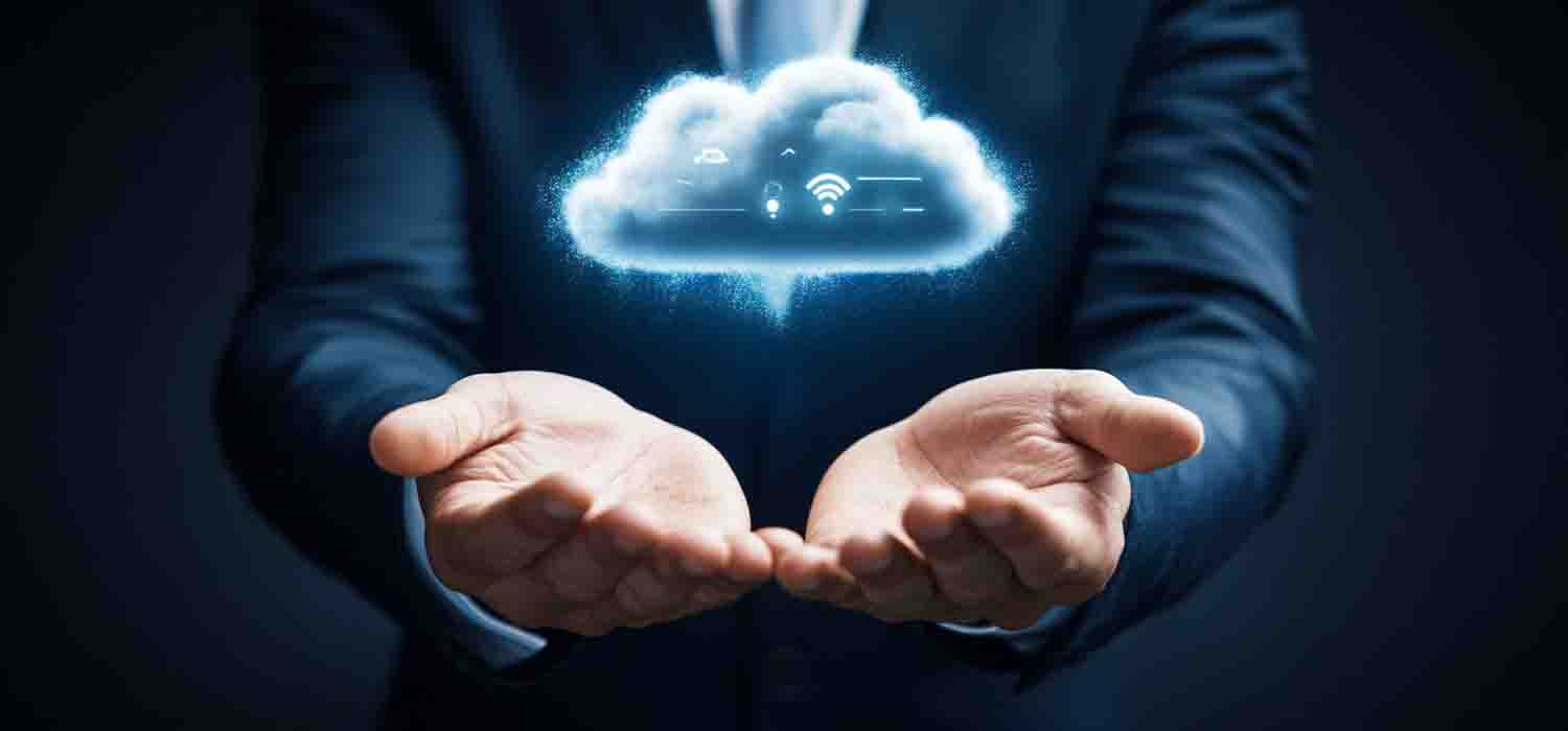 IT expert showing common IaaS vulnerabilities affecting cloud security to a business owner