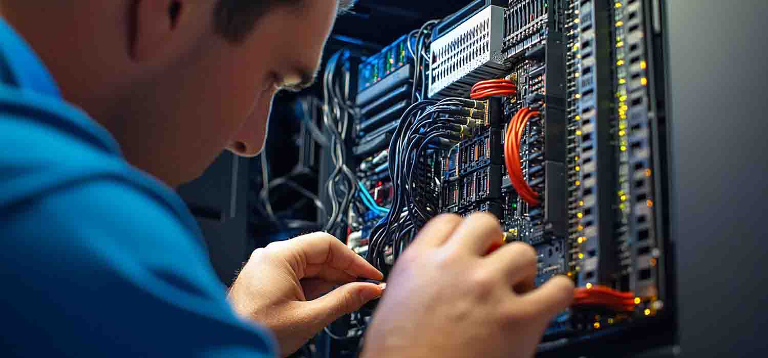 IT support technician troubleshooting software issues on a desktop computer