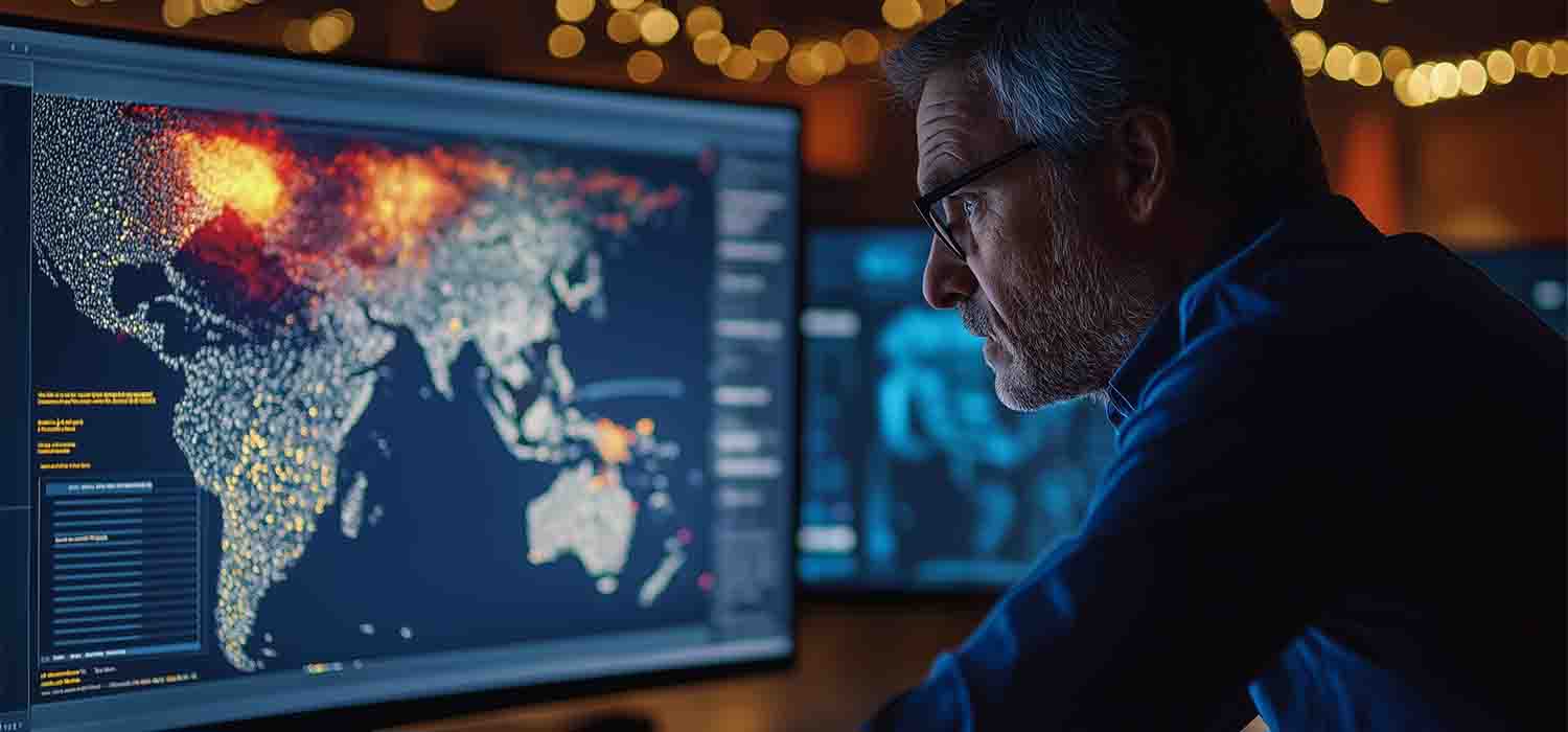 Business owner reviewing real-time threat alerts in a SOC as a Service dashboard