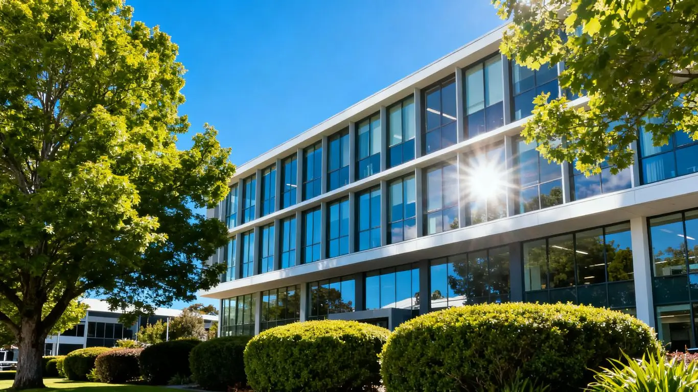 Modern IT company building in Christchurch, New Zealand.