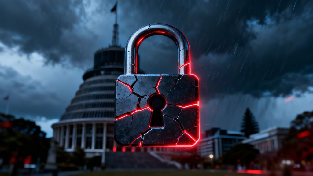 New Zealand data breach cybersecurity lock icon