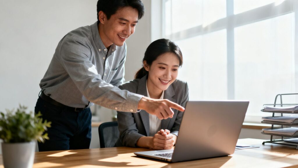 IT support helping a business owner in Christchurch.