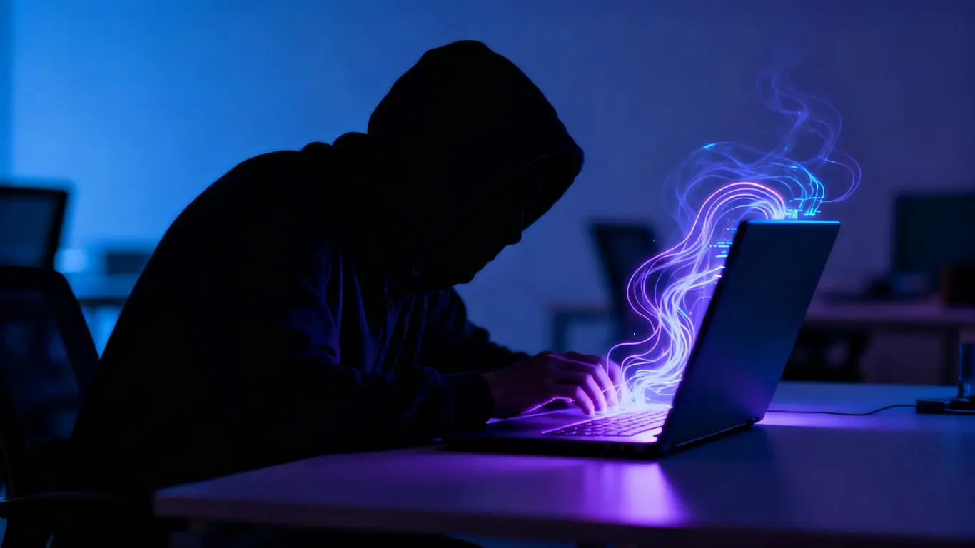 Employee using unapproved AI tools secretly at work.