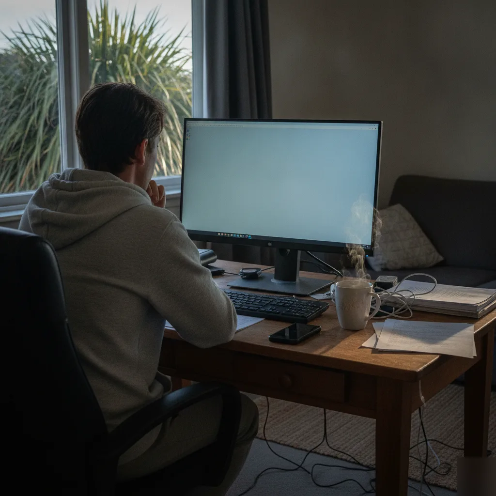 Christchurch business owner reviewing a vulnerability assessment report with an OxygenIT engineer