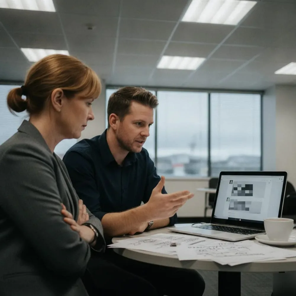 Staff using AI tools on laptops before an AI policy is in place
