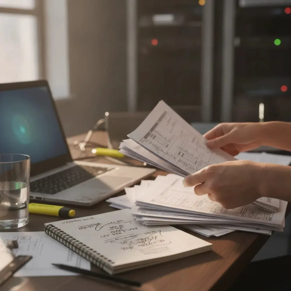 Consultant reviewing infrastructure documentation while scoping a virtual CIO engagement